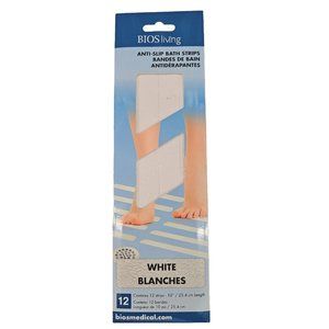BIOS Living Self Adhesive Anti-Slip Strips (White-12 Pack)